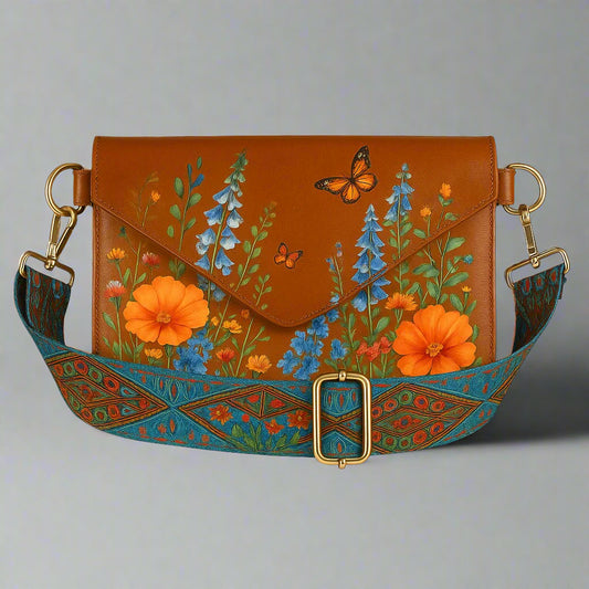 Wildflower Charm Leather Purse