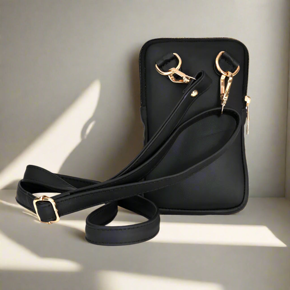 Handcrafted Genuine Leather Sling Bag with Hand-Painted Parrot Design – Artisan Crossbody Bag with Gold-Tone Hardware
